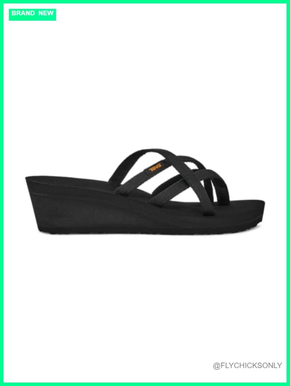 Platform Wedge Flip-Flop Sandal with Thong Strap & Crossing Slide Straps